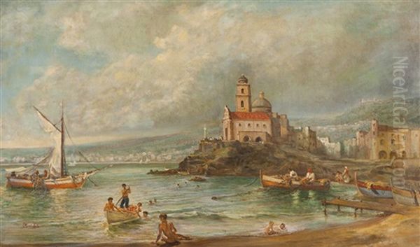 View Of Naples Oil Painting by Eduardo Monteforte