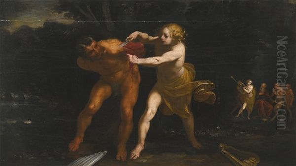 Apollo Flaying Marsyas Oil Painting by Francesco (Cecco Bravo) Montelatici