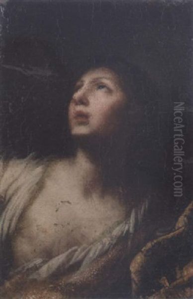 The Bust Of A Female Oil Painting by Francesco (Cecco Bravo) Montelatici