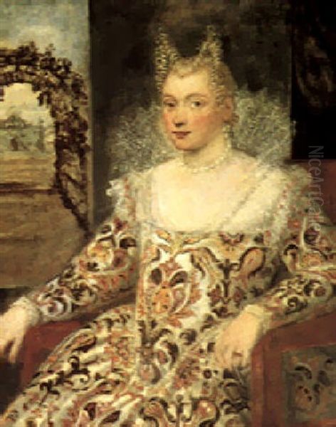 Portrait Of A Noblewoman Oil Painting by Francesco Montemezzano