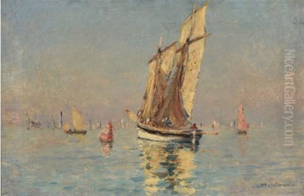 Bateaux De Peche Oil Painting by Frederic Montenard