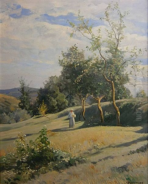 Rustige Wandeling Oil Painting by Frederic Montenard