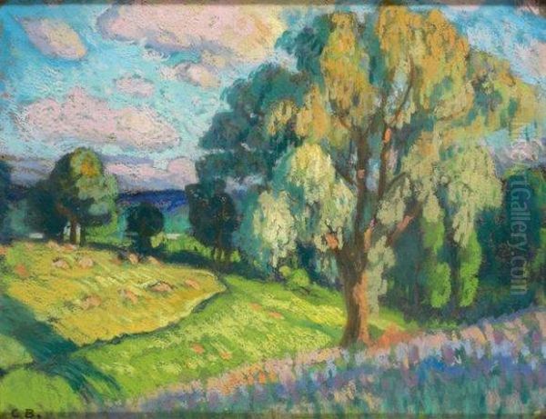 Paysage A L'arbre Oil Painting by Charles Theodore Bichet