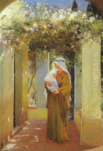 Maternite En Palestine Oil Painting by Frederic Montenard