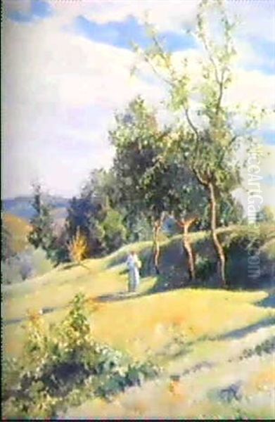 Paysage Vallonne Oil Painting by Frederic Montenard