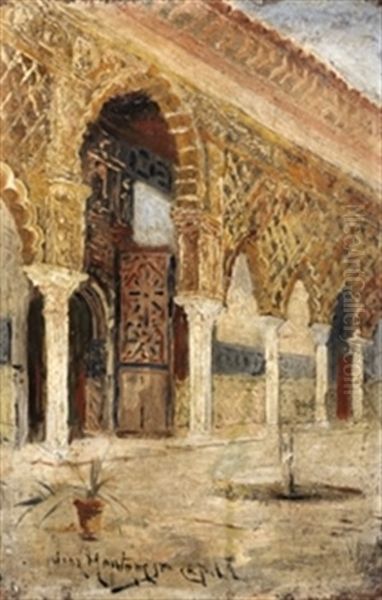 Patio Arabe Oil Painting by Jose Montenegro Cappell