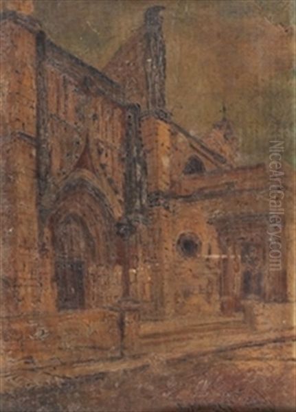 Fachada De Iglesia Oil Painting by Jose Montenegro Cappell