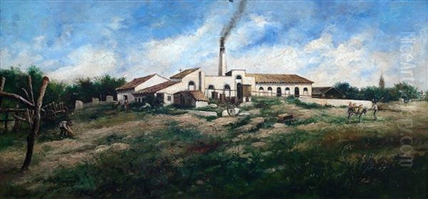 La Fabrica Oil Painting by Jose Montenegro Cappell