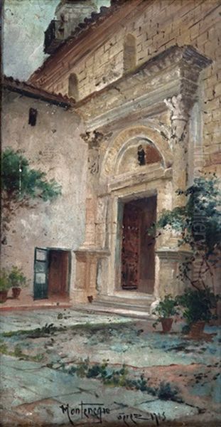 Portada De Una Iglesia En Jerez Oil Painting by Jose Montenegro Cappell