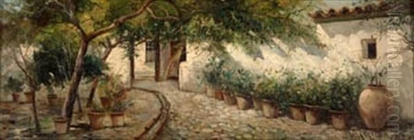 Casa Andaluza Oil Painting by Jose Montenegro Cappell