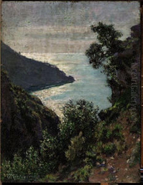 Marina Ligure Oil Painting by Guido Di Montezemolo