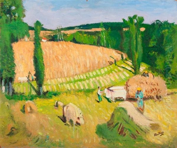 Paysage De Campagne Oil Painting by Pierre Eugene Montezin