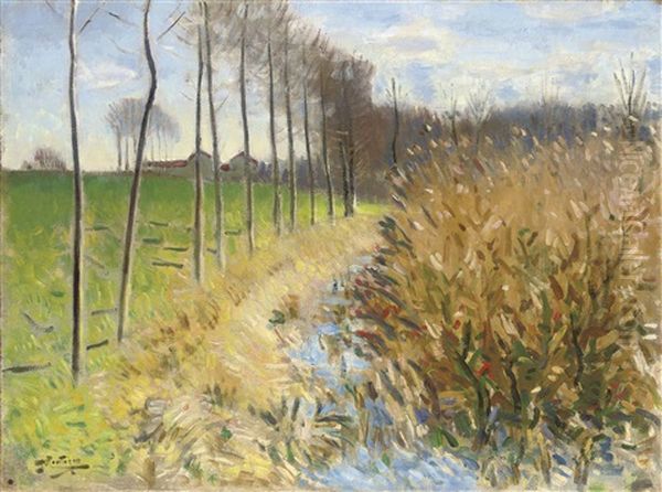 L'abreuvoir A Mizy Sur Yonne Oil Painting by Pierre Eugene Montezin