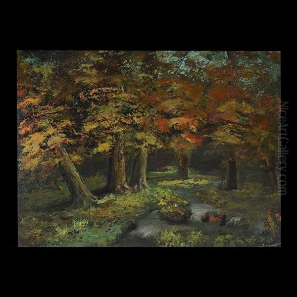 Deep In The Forest Oil Painting by Alfred Montgomery