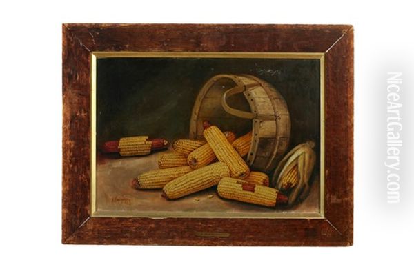 Still Life Of Corn Oil Painting by Alfred Montgomery