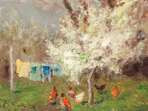 Spring Day Oil Painting by Francois Richard De Montholon