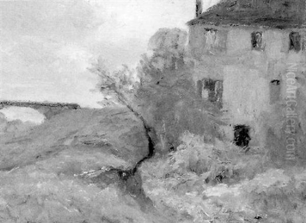 Haus In Bluhender Landschaft Oil Painting by Francois Richard De Montholon