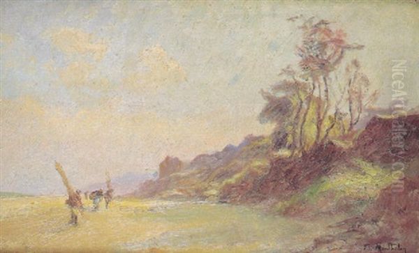 Viento En La Playa Oil Painting by Francois Richard De Montholon