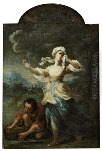 The Finding Of Moses; And Samson And Delilah (2) Oil Painting by Francesco Monti