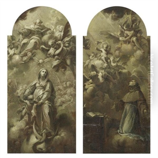 Immacolata Concezione (+ Estasi Di Sant'antonio; Pair) Oil Painting by Francesco Monti