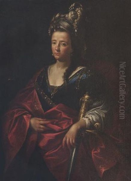 Ritratto Di Donna In Veste Di Minerva Oil Painting by Francesco Monti