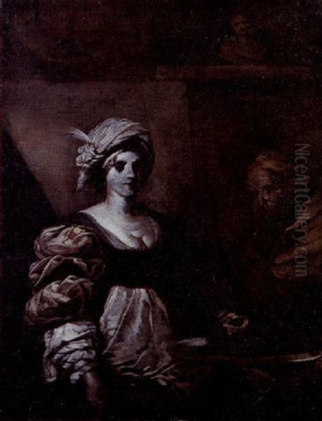 Salome With The Head Of Saint John The Baptist Oil Painting by Francesco Monti