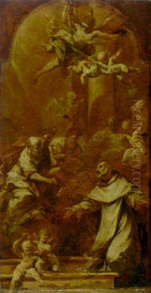 Saints Peter And Paul Appearing To Saint Dominic Oil Painting by Francesco Monti