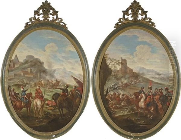 Zuffa Con Cavalieri (+ Battaglia Con Turchi; Pair) by Francesco Monti