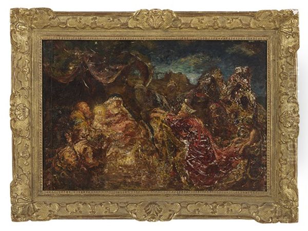 Adoration Of The Magi Oil Painting by Adolphe Monticelli