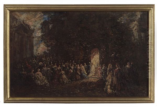 Evening Ball Oil Painting by Adolphe Monticelli