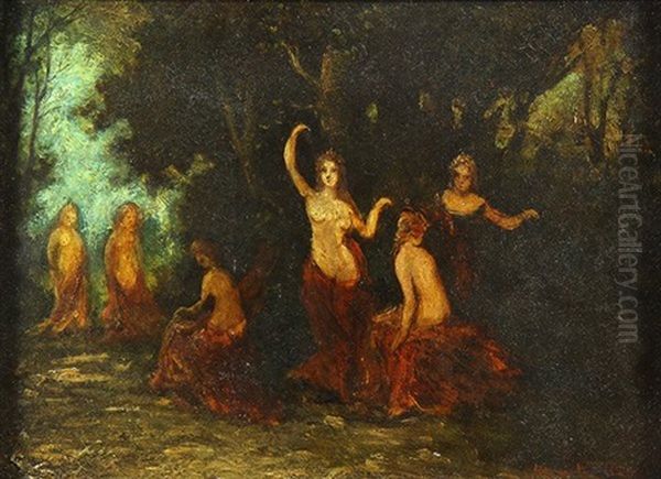 Les Nymphs Oil Painting by Angelo Monticelli