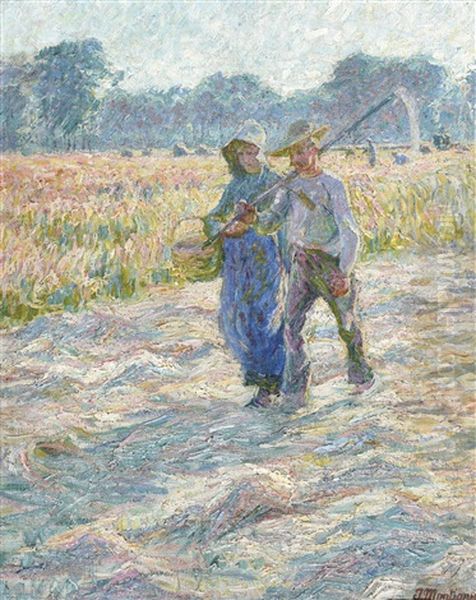 Farmer And His Wife Returning Oil Painting by Jenny Montigny