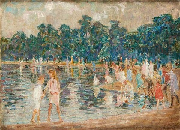 Dimanche Au Parc A Londres Oil Painting by Jenny Montigny