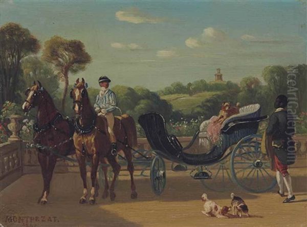 La Caleche; Et Le Phaeton Oil Painting by Henri d'Ainecy Montpezat