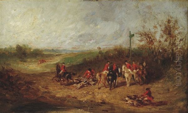 Le Point Du Rendez-vous (etude) Oil Painting by Henri d'Ainecy Montpezat