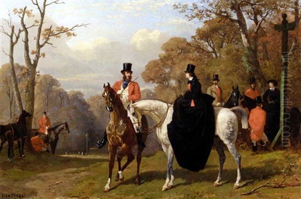 Le Commencement De La Chasse Oil Painting by Henri d'Ainecy Montpezat