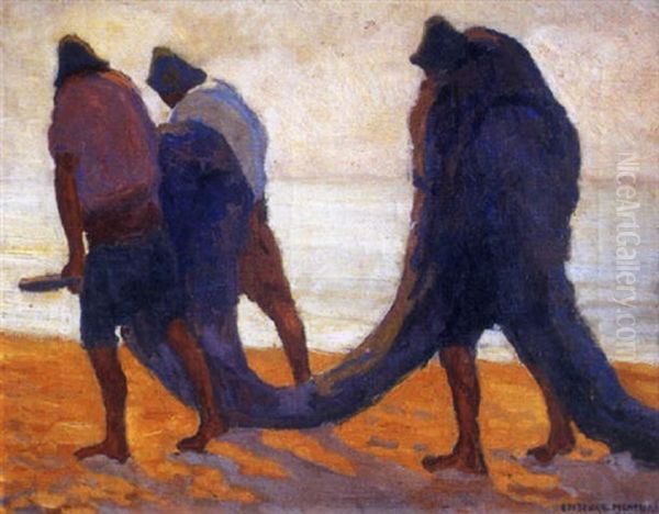 Pescadores Oil Painting by Enrique Pascual Monturiol