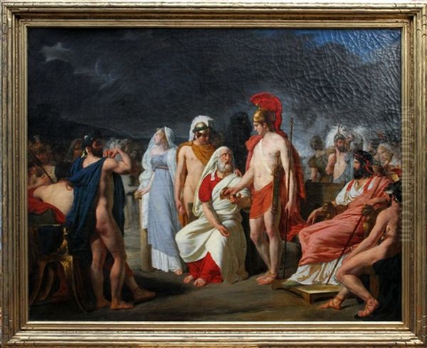 Achilles Presenting The Prize Of Wisdon To Nestor Oil Painting by Raymond Auguste Quinsac Monvoisin