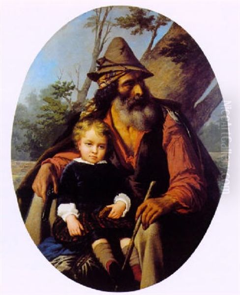 L'enfant Et Le Brigand Oil Painting by Raymond Auguste Quinsac Monvoisin