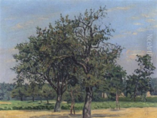 Apfelbaume In Sommerlandschaft Oil Painting by Friedrich Wilhelm Mook