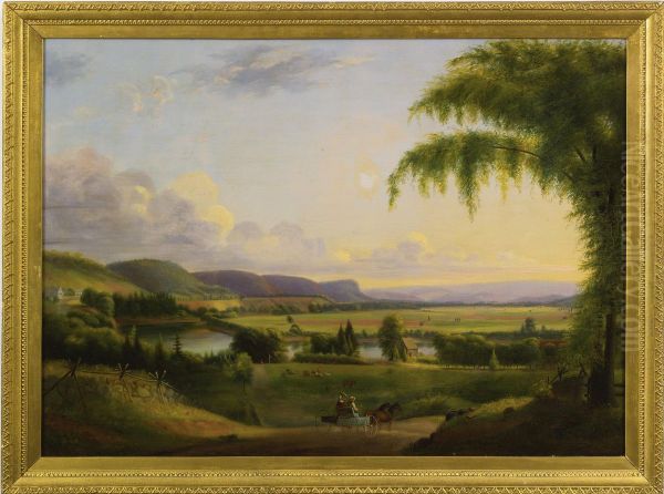 View Near Deerfield 1856 Oil Painting by Albion Harris Bicknell