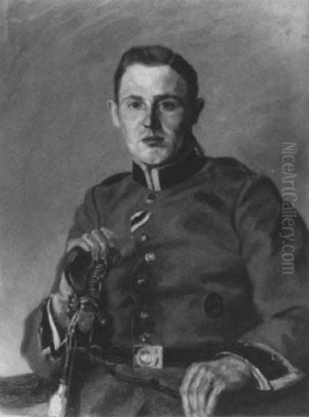 Halbportrait Eines Soldaten Oil Painting by Friedrich Wilhelm Mook