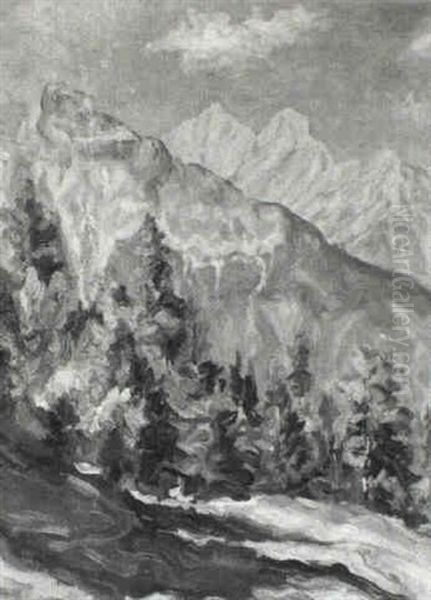 Windegg, Tirol Oil Painting by Friedrich Wilhelm Mook