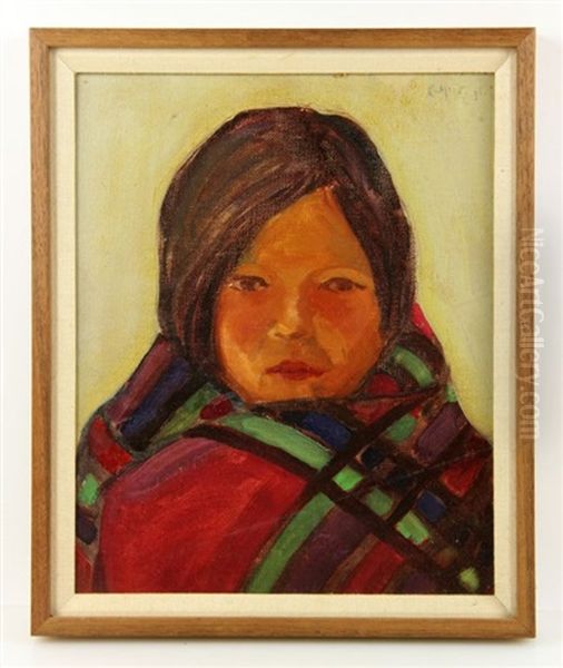 Native American Girl Oil Painting by Carl Moon