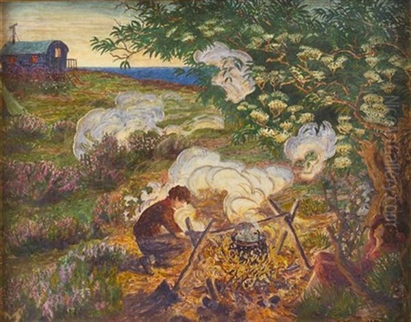 Gypsy Encampment Oil Painting by Robert James Enraght Moony