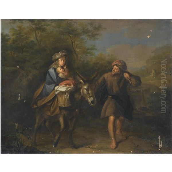 The Flight Into Egypt Oil Painting by Carel de Moor