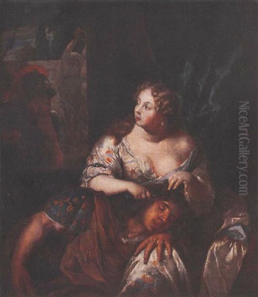 Samson And Delilah Oil Painting by Carel de Moor