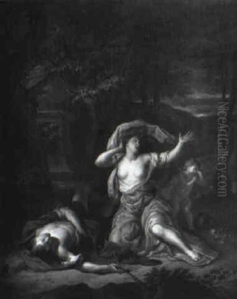 Pyramus And Thisbe Oil Painting by Carel de Moor