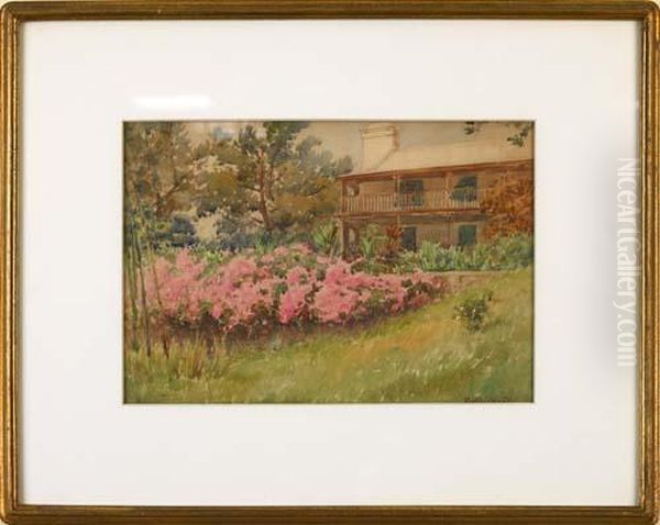 Landscape With House And Garden Oil Painting by Evelyn Bicknell