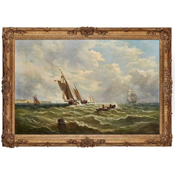 Fishing Boats In A Choppy Sea, And Another Similar by John Moore Of Ipswich